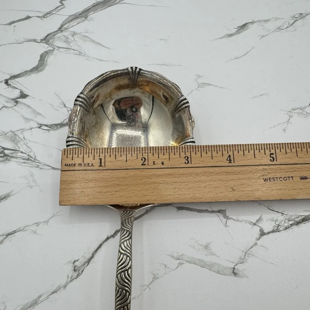 Antique Towle Silver Plate Eudora Ladle Berry Sugar Shell Spoon Serving Pat 1888